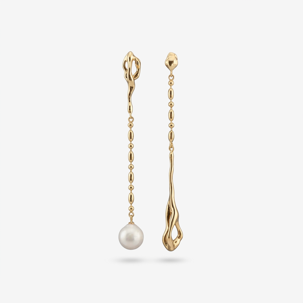 Sculpt Baroque Pearl Drop Earrings