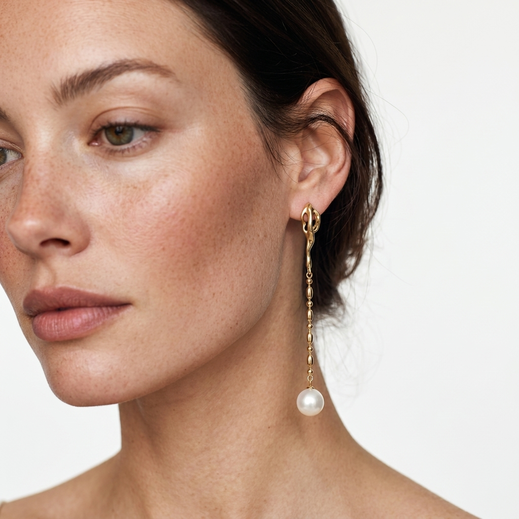 Sculpt Baroque Pearl Drop Earrings