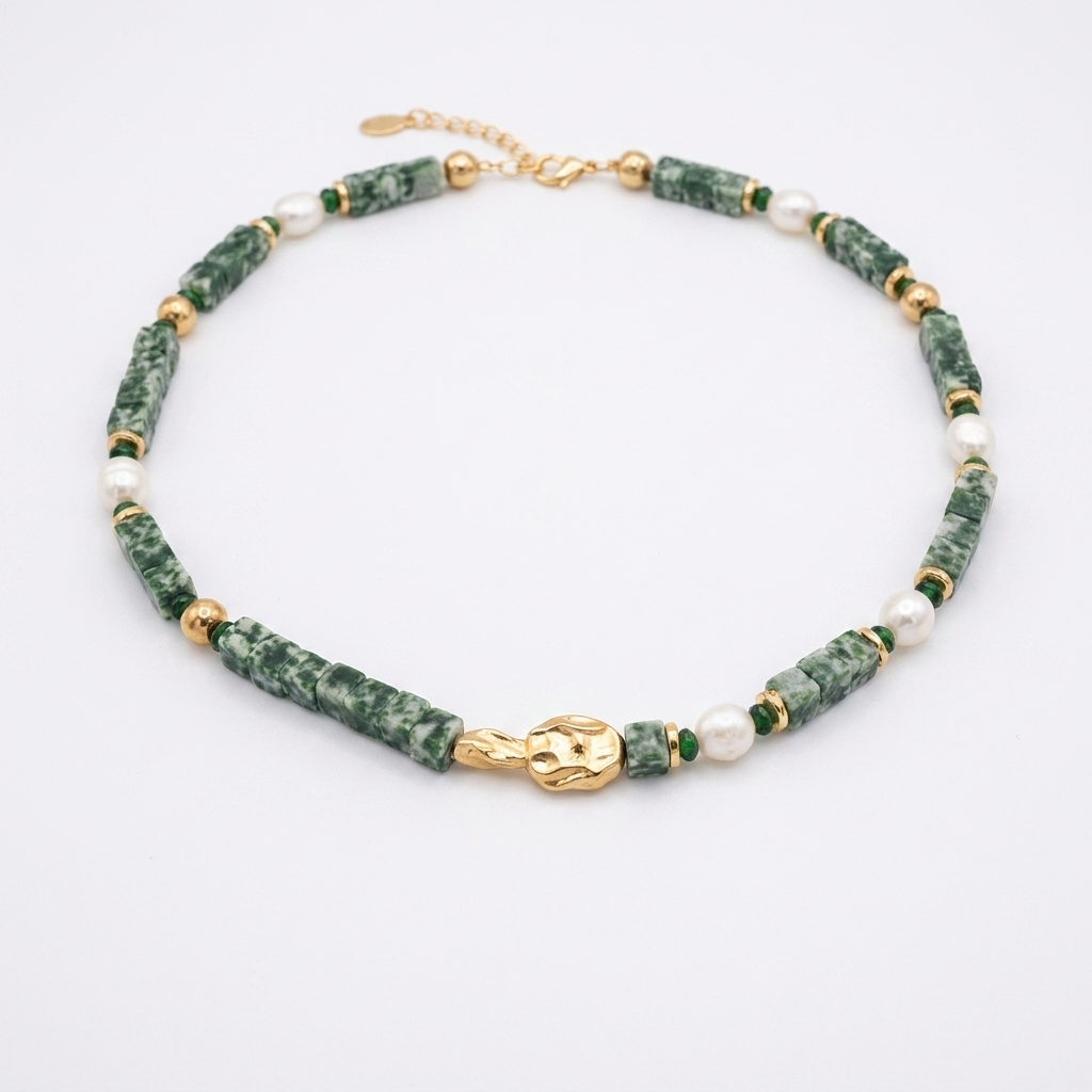 Green Jade Beaded Necklace