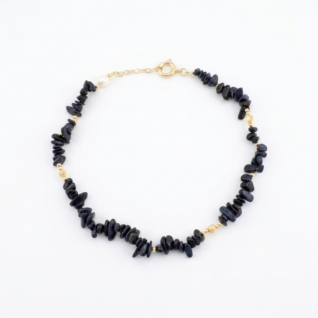 Blue Sandstone & Pearl Necklace