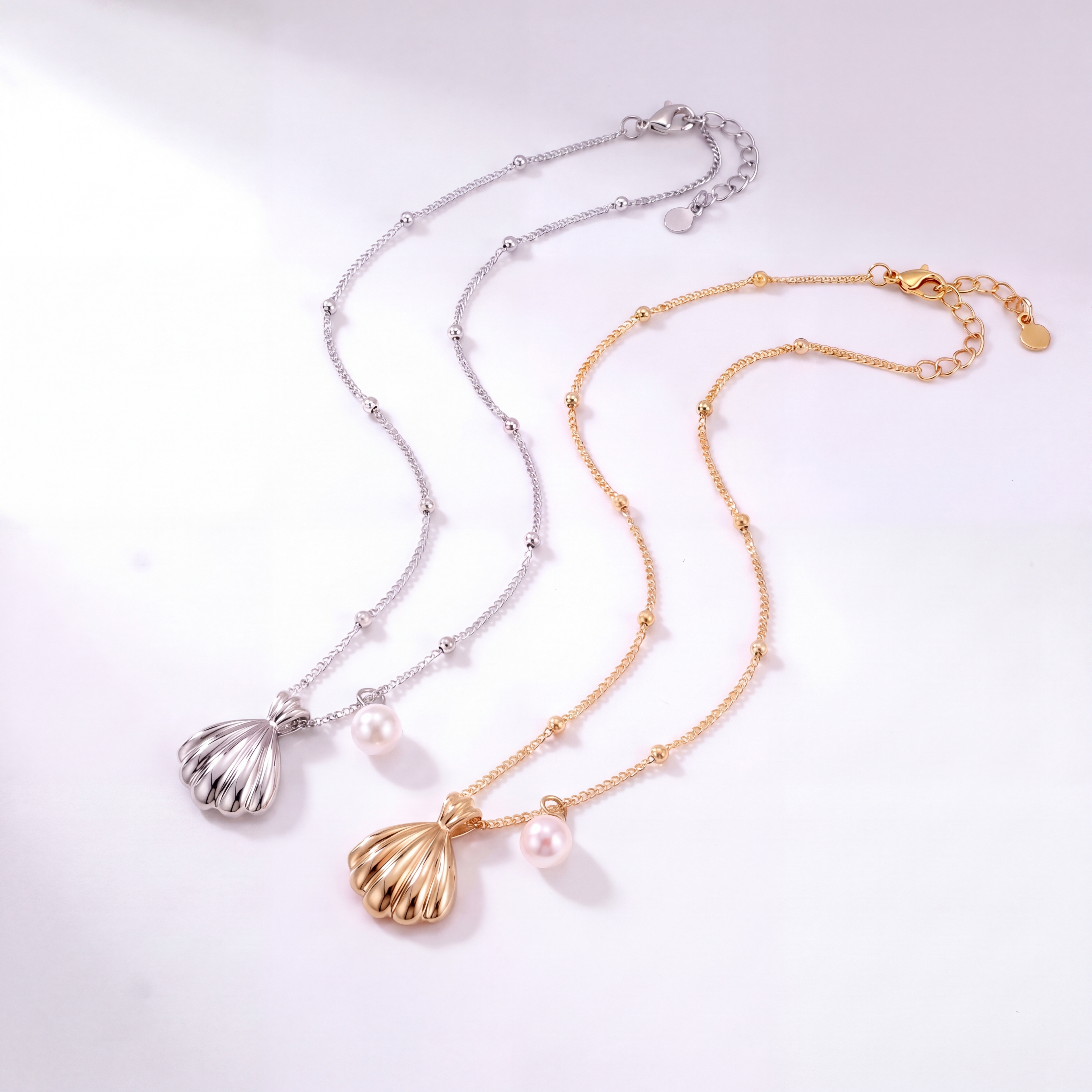 Silver Shell Pendant Necklace