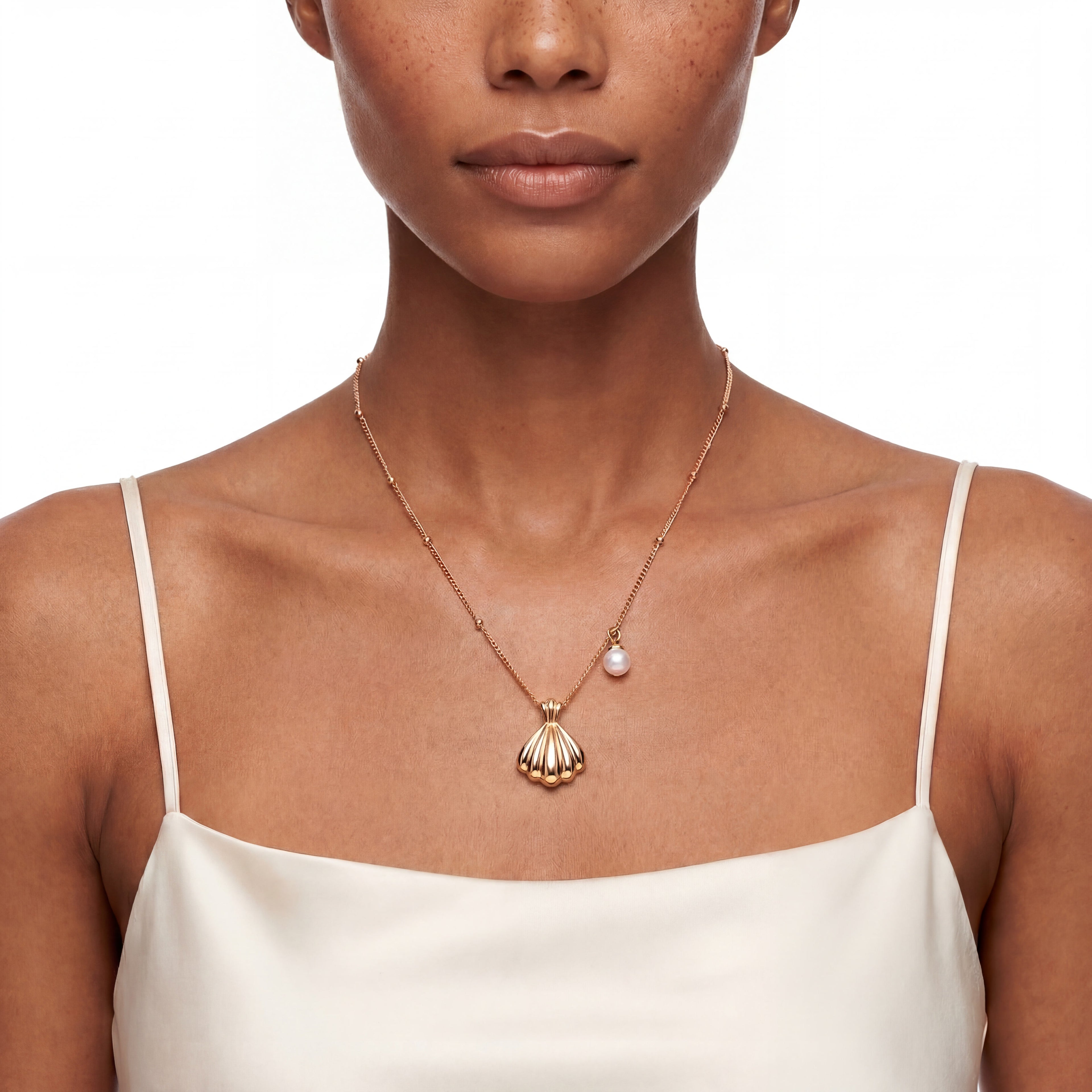 Gold Shell Pendant Necklace