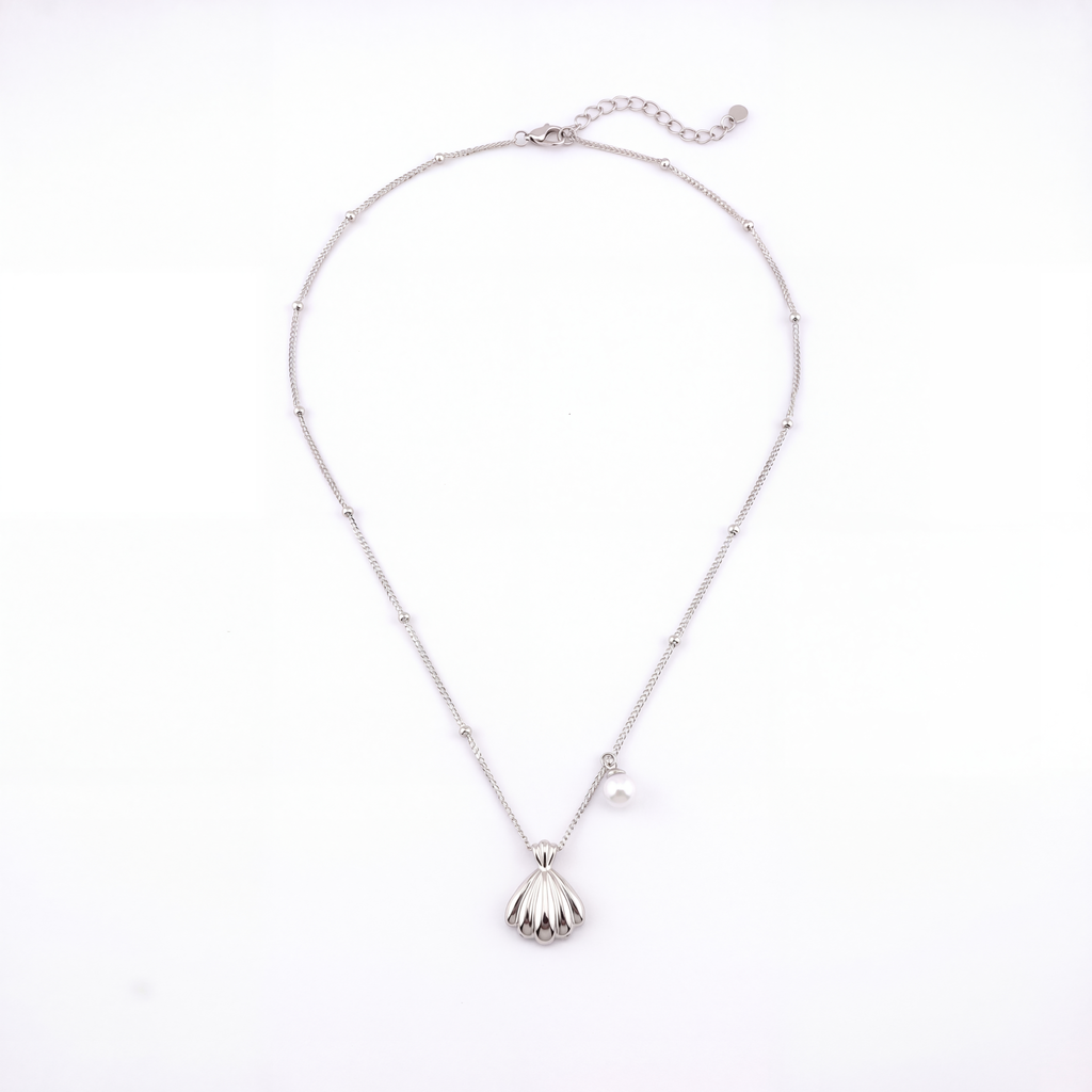 Silver Shell Pendant Necklace