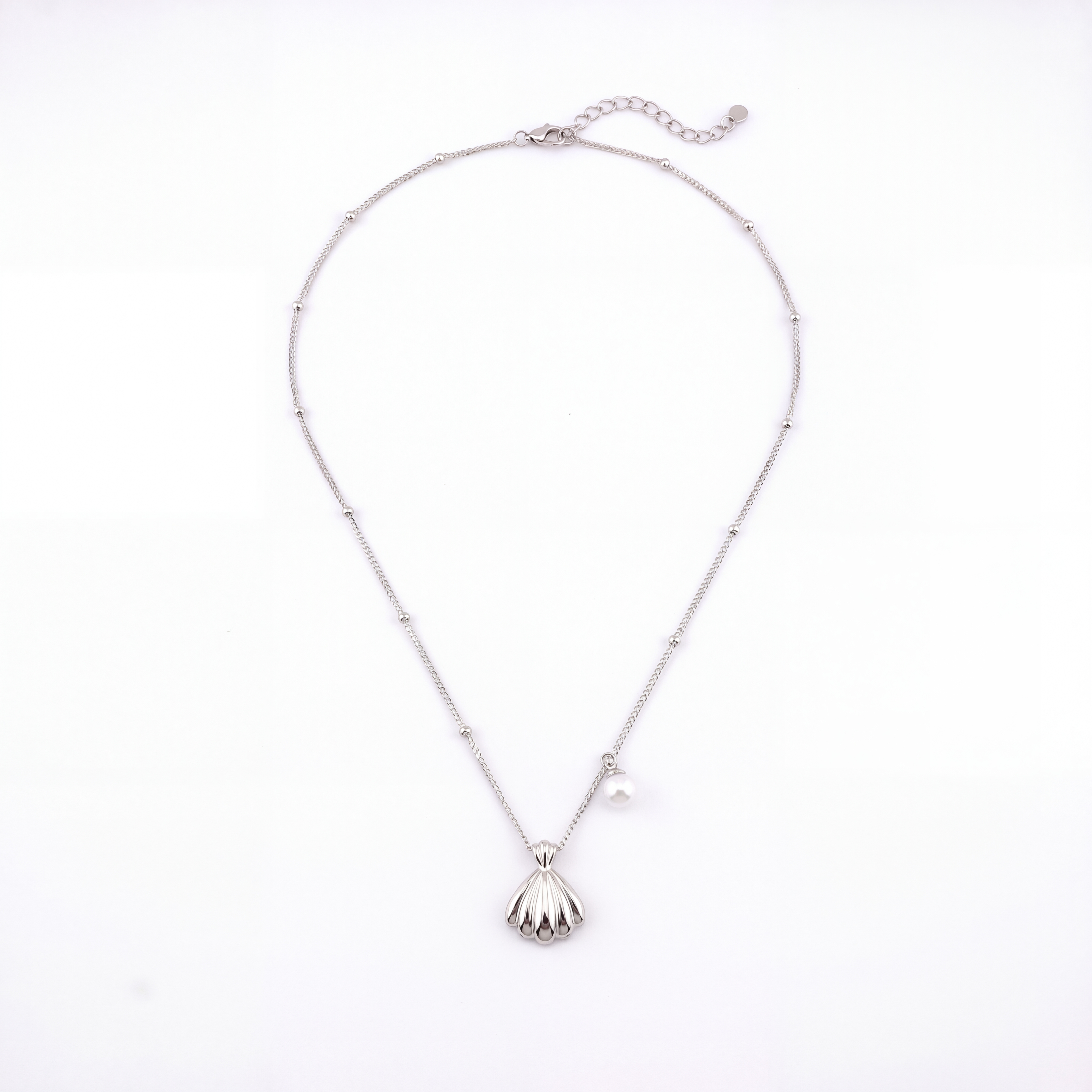 Silver Shell Pendant Necklace