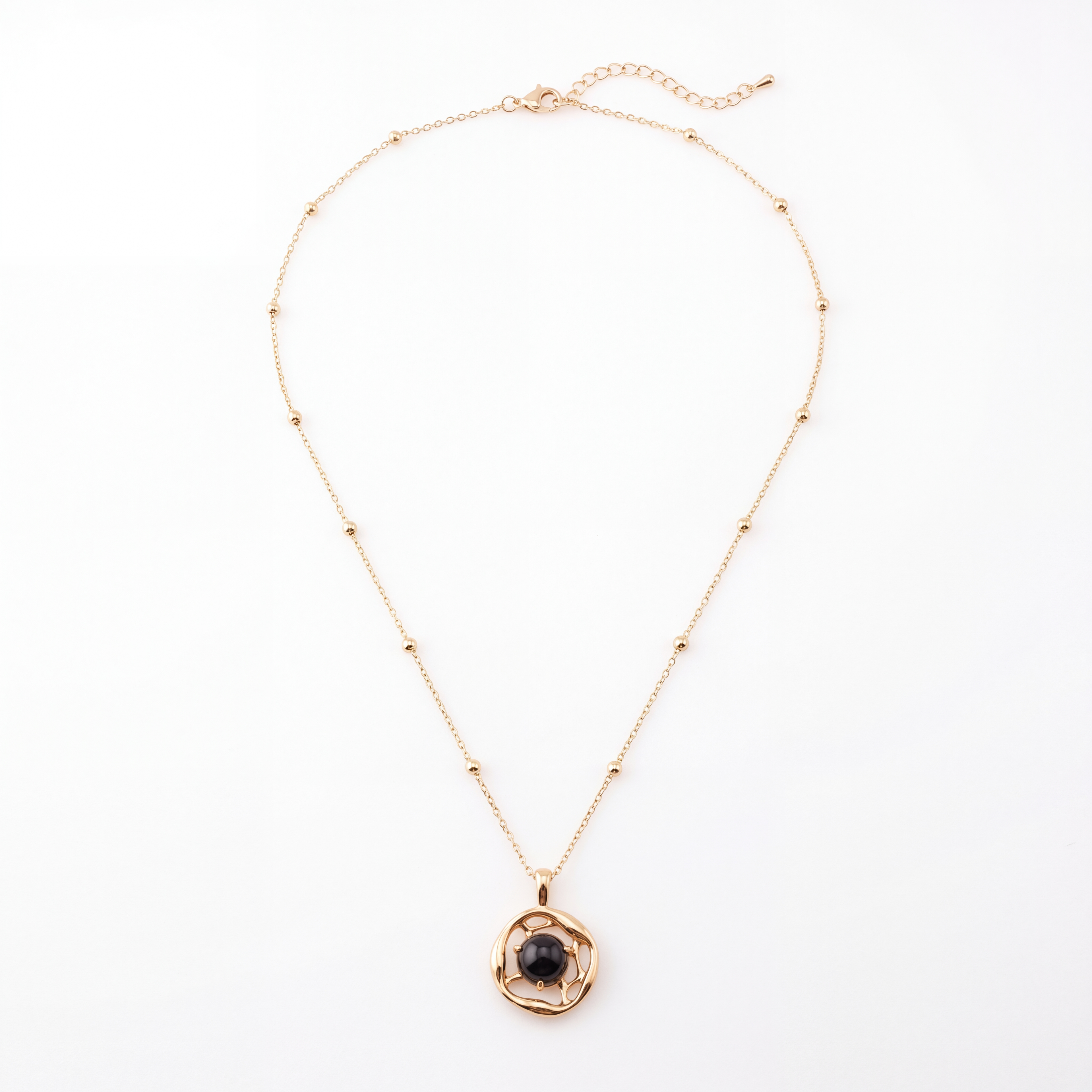 Black Agate Medallion Necklace