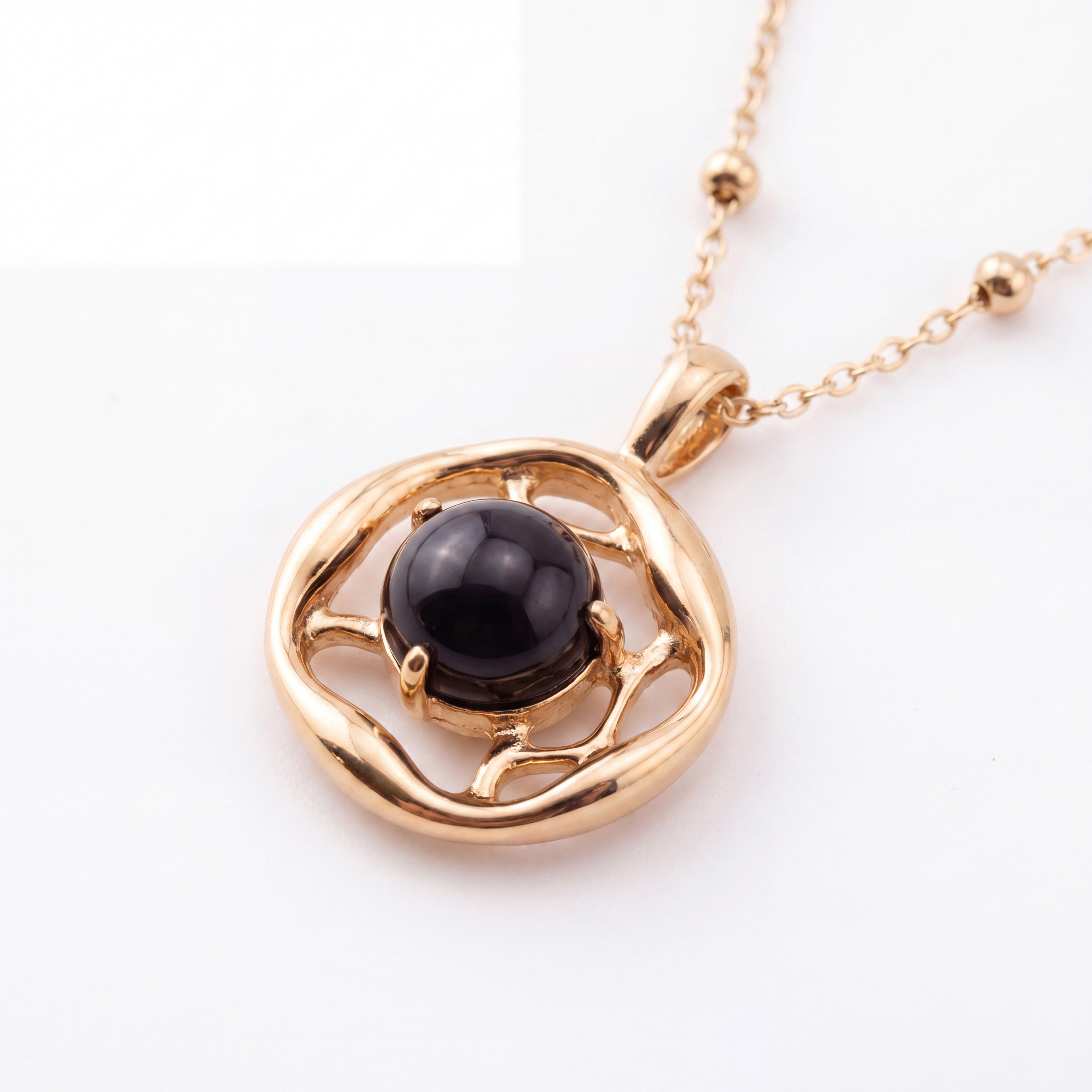 Black Agate Medallion Necklace