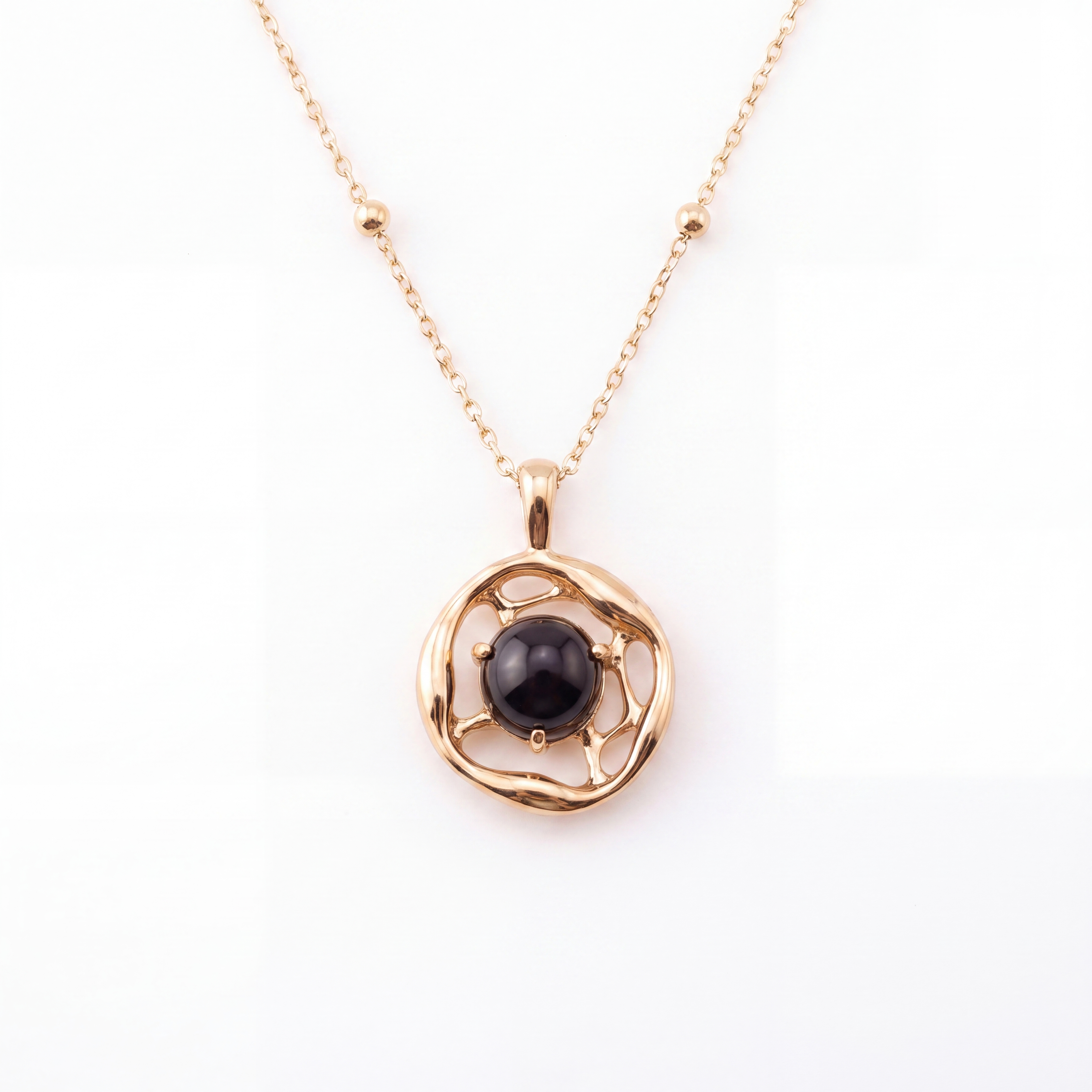 Black Agate Medallion Necklace