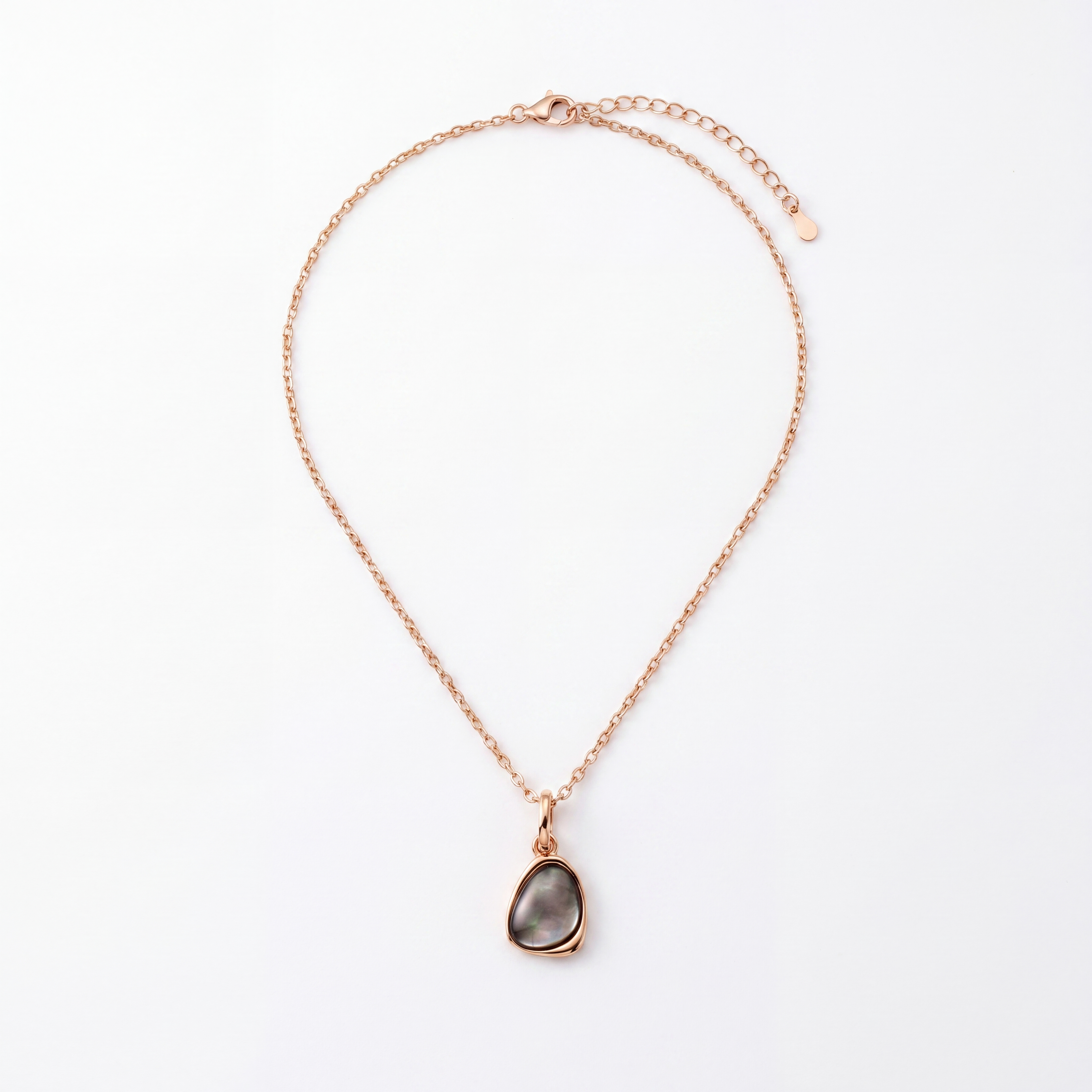 Black Mother-of-Pearl Teardrop Necklace
